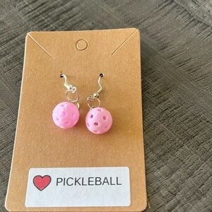 Pink Pickleball earrings